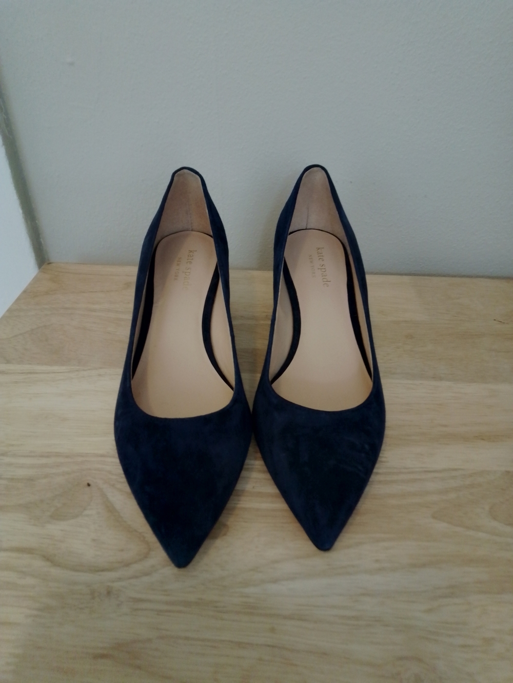 kate spade Navy Suede Pointed Toe Pumps